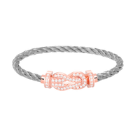 [LOVE LUCKY]CHANCE LARGE 8 FIGURE BUCKLE FULL DIAMOND BRACELET ROSE GOLD