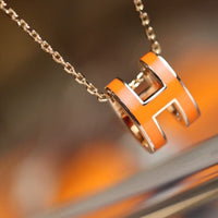 [LOVE LUCKY]POP H PEDANT PINK GOLD