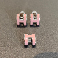 [LOVE LUCKY]MINI POP H SILVER EARRINGS PINK