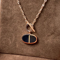 [LOVE LUCKY]CHAINE VERSO BLACK CERAMIC NECKLACE