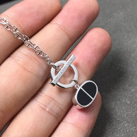 [LOVE LUCKY]CHAINE VERSO BLACK CERAMIC  NECKLACE