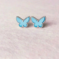 [LOVE LUCKY]BUTTERFLY TURQUOISE EARRINGS SILVER