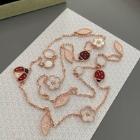 [LOVE LUCKY]LUCKY SPRING 15 MOTIFS ROSE GOLD NECKLACE