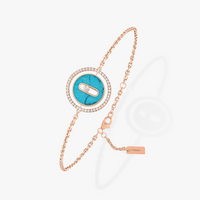 [LOVE LUCKY]LUCKY MOVE TURQUOISE PINK GOLD DIAMOND BRACELET