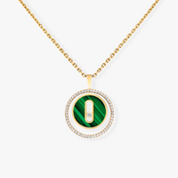 [LOVE LUCKY]LUCKY MOVE 1 DIAMOND MALACHITE GOLD DIAMOND NECKLACE