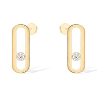 [LOVE LUCKY]MOVE UNO SMALL 1 DIAMOND EARRINGS