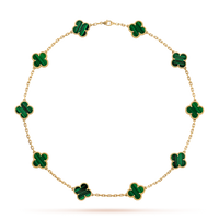 [LOVE LUCKY]CLOVER 10 MOTIFS MALACHITE NECKLACE