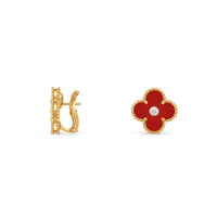 [LOVE LUCKY]CLOVER 15MM MOP DIAMOND EARRINGS COLLECTION