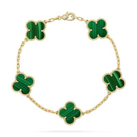 [Love Lucky] CLOVER 5 MOTIF MALACHITE BRACELET COLLECTION