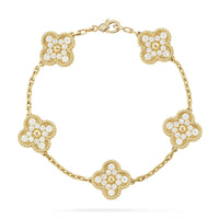 [Love Lucky] CLOVER 5 MOTIF FULL DIAMOND BRACELET COLLECTION