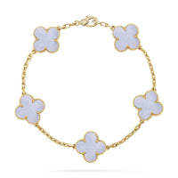 [Love Lucky] CLOVER 5 MOTIF PURPLE CHALCEDONY BRACELET COLLECTION