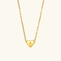 [LOVE LUCKY]Heart Initial Gold Necklace