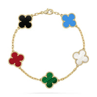 [Love Lucky]CLOVER 5 MOTIFS MULTICOLOR BRACELET
