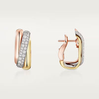 [LOVE LUCKY]TRINITY HALF DIAMOND  CUSHION EARRINGS