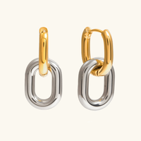 [LOVE LUCKY]Pippa Two Tone Double Hoops