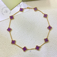 [LOVE LUCKY]CLOVER 10 MOTIFS  PURPLE VIOLET  NECKLACE