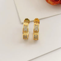 [LOVE LUCKY]LOVE 5.5MM DIAMOND PAVED EARRINGS