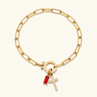 [LOVE LUCKY]Annabella Birthstone Cross Bracelet