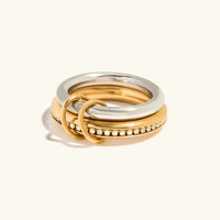 [LOVE LUCKY]Claire Two Tone Ring Stack