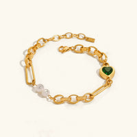 [LOVE LUCKY]Maddison Pearl Chain Gold Bracelet