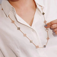 [LOVE LUCKY]CLOVER 20 MOTIFS DARK MOP DIAMOND  NECKLACE
