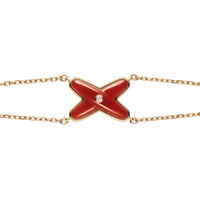[LOVE LUCKY]JEUX BRACELET CARNELIAN PINK GOLD 1 DIAMOND