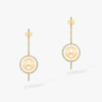 [LOVE LUCKY]LUCKY MOVE ARROW PINK GOLD DIAMOND EARRINGS