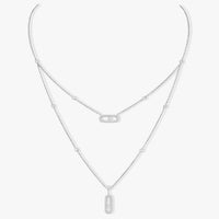 [LOVE LUCKY]MOVE 2 ROW DIAMOND NECKLACE