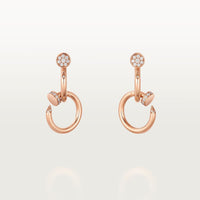 [LOVE LUCKY]JUSTE HALF DIAMOND DOUBLE EARRINGS