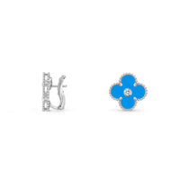 [LOVE LUCKY]CLOVER SILVER 15MM MOP DIAMOND EARRINGS COLLECTION