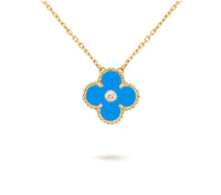 [LOVE LUCKY]CLOVER 15MM DIAMOND SINGLE FLOWER NECKLACE COLLECTION