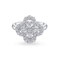 [LOVE LUCKY]LOOP RING FULL MOTIF DIAMOND 16MM SILVE