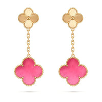 [LOVE LUCKY]NEW LOVE LUCKY 2 MOTIF PINK ENAMEL EARRINGS