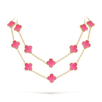 [LOVE LUCKY] NEW LOVE LUCKY 20 MOTIFS PINK ENAMEL NECKLACE