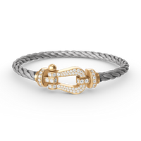 [LOVE LUCKY]FORCE LARGE HORSESHOE FULL DIAMOND BRACELET GOLD