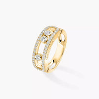 [LOVE LUCKY] Move Gold Diamond Pave_ Ring