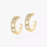 [LOVE LUCKY]Diamond Pave_ Hoop Earrings Move