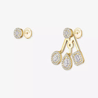 [LOVE LUCKY] My Twin Trio  Diamond Earrings