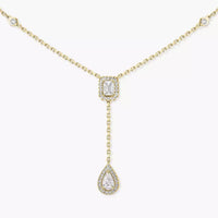 [LOVE LUCKY]Gold Diamond Tie Necklace