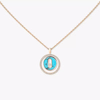 [LUXE]20Lucky Move Diamond Necklace in Pink Gold and White Mother-of-Pearl Messika 11650-PG