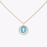 [LOVE LUCKY]Lucky Move Diamond Necklace in Rose Gold and White Mother-of-Pearl