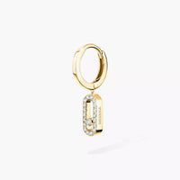 [LOVE LUCKY]Move Uno Single Diamond Hoop Earring