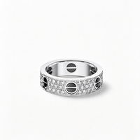 [LOVE LUCKY]LOVE RING 5.5MM DIAMONDS PAVED CERAMIC