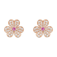 [LOVE LUCKY]FRIVOLE PINK GOLD FLOWER DIAMOND EARRINGS
