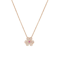[LOVE LUCKY]FRIVOLE ROSE GOLD FLOWER DIAMOND NECKLACE