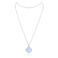 [LOVE LUCKY]CLOVER SILVER CHALCEDONY BIG CLOVER NECKLACE