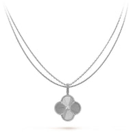 [LOVE LUCKY]CLOVER 25MM SILVER BIG CLOVER NECKLACE