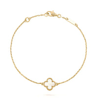 [LOVE LUCKY]CLOVER WHITE MOP SINGLE FLOWER BRACELET
