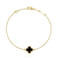 [LOVE LUCKY]CLOVER ONYX SINGLE FLOWER BRACELET