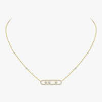 [LOVE LUCKY] Move Pave_ Rose Gold Diamond Necklace